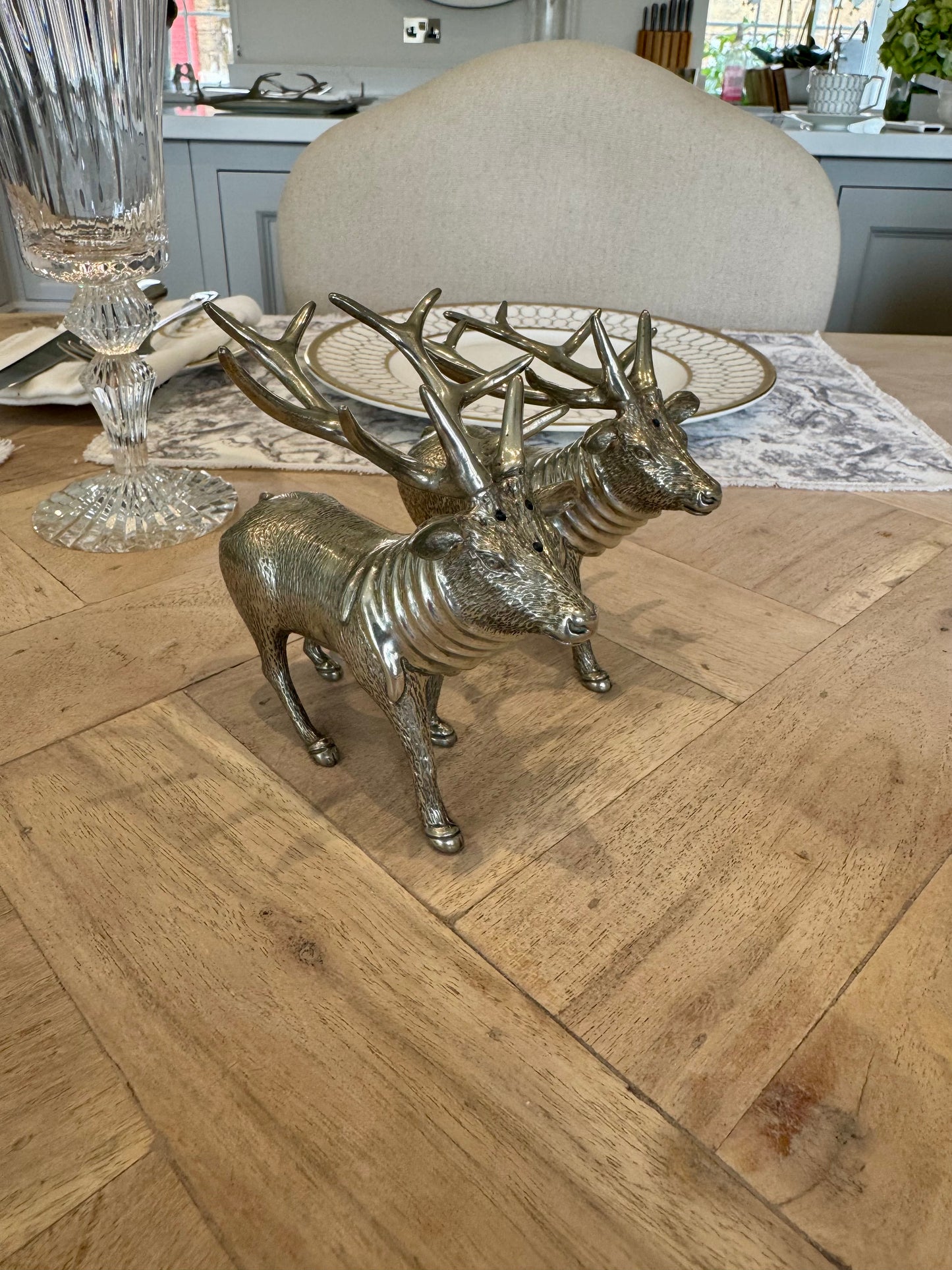 Stag Salt and Pepper Set in Pewter