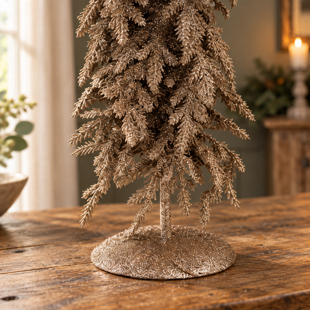 Gold Metal Leaf Christmas Tree – 37cm