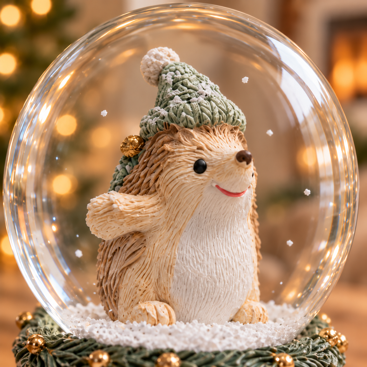 Hedgehog Christmas Snow Globe – 8.5cm