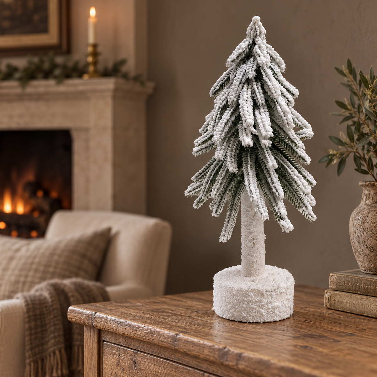 Rustic Snowy Fir Christmas Tree – 36cm