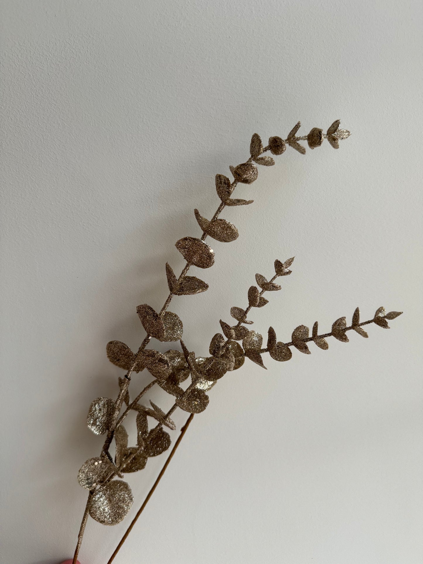 Eucalyptus Sprig in Glittered Gold