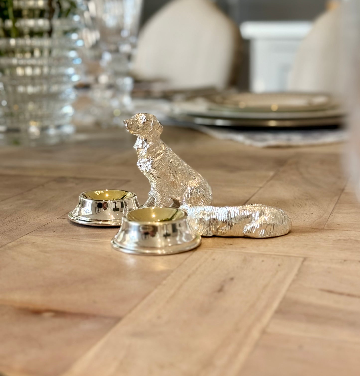 Silver Plated Dog Salt Cruet