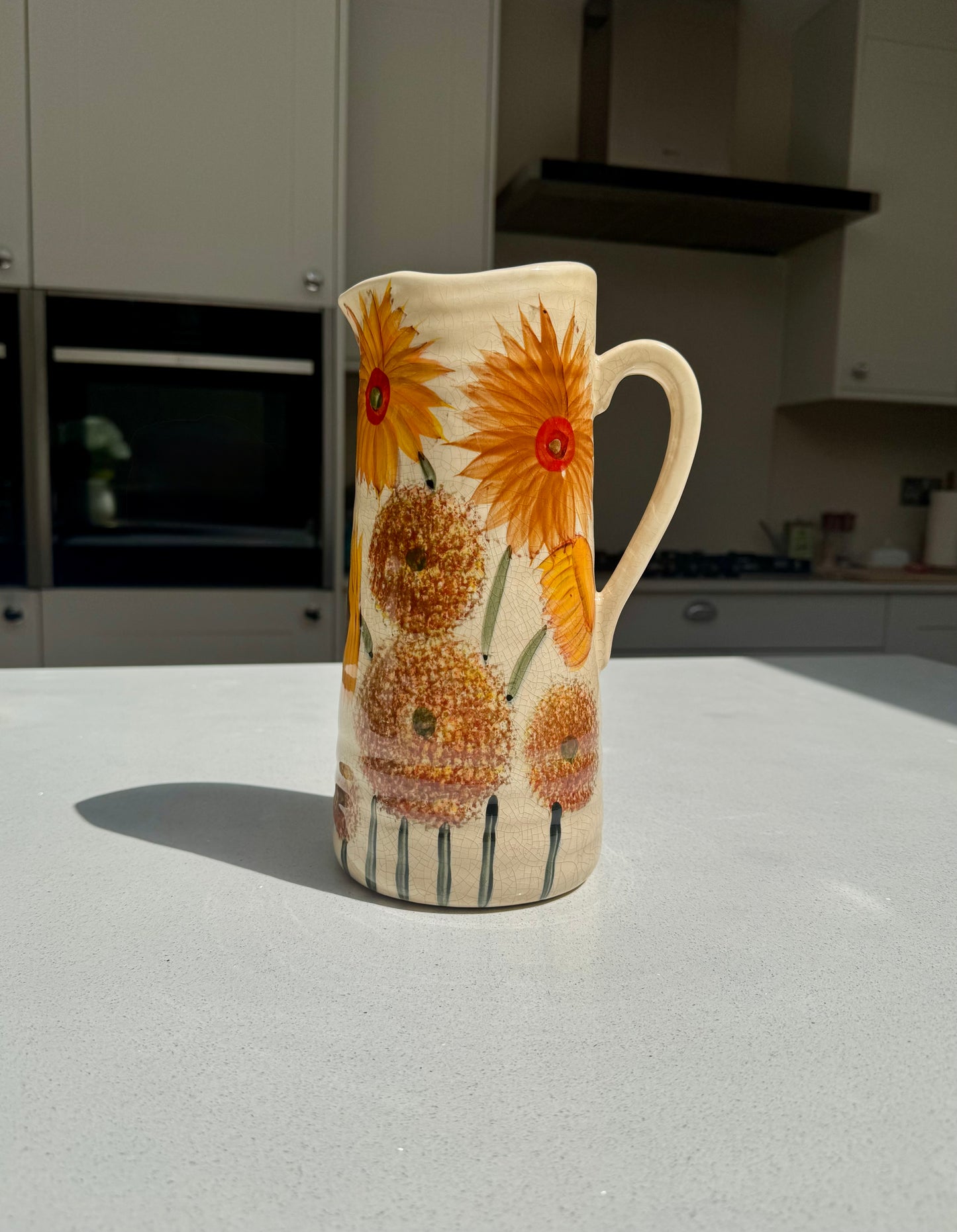 Large Sunflower Ceramic Jug Vase
