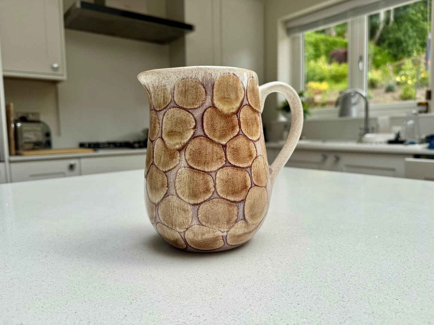 Tortoise Shell Ceramic Jug in Brown