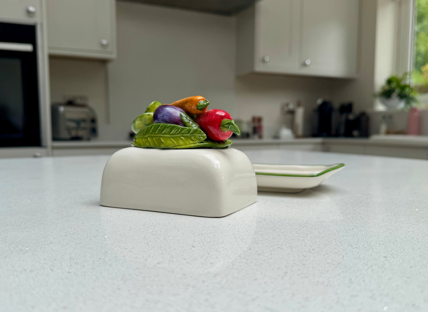 Vegetable Harvest Ceramic Butter Dish