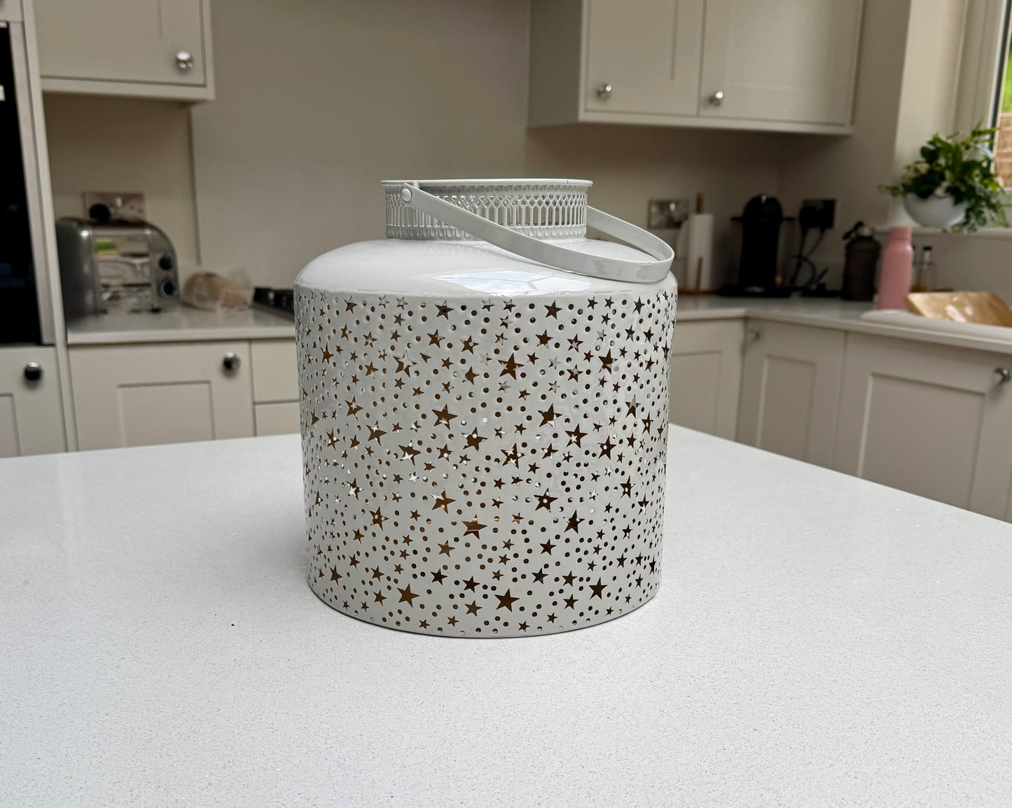 Large Vintage White Star Lantern