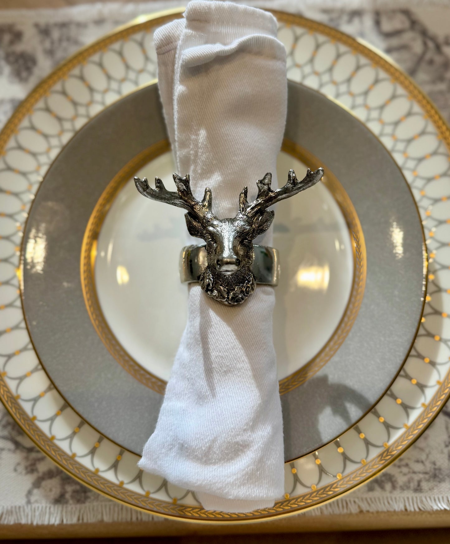 Set of 6 Stag Napkin Rings