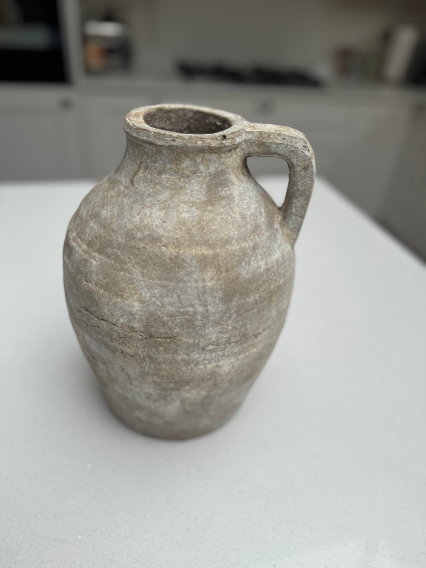 Large Ellie Teracotta Jug Vase in Natural Stone 28cm