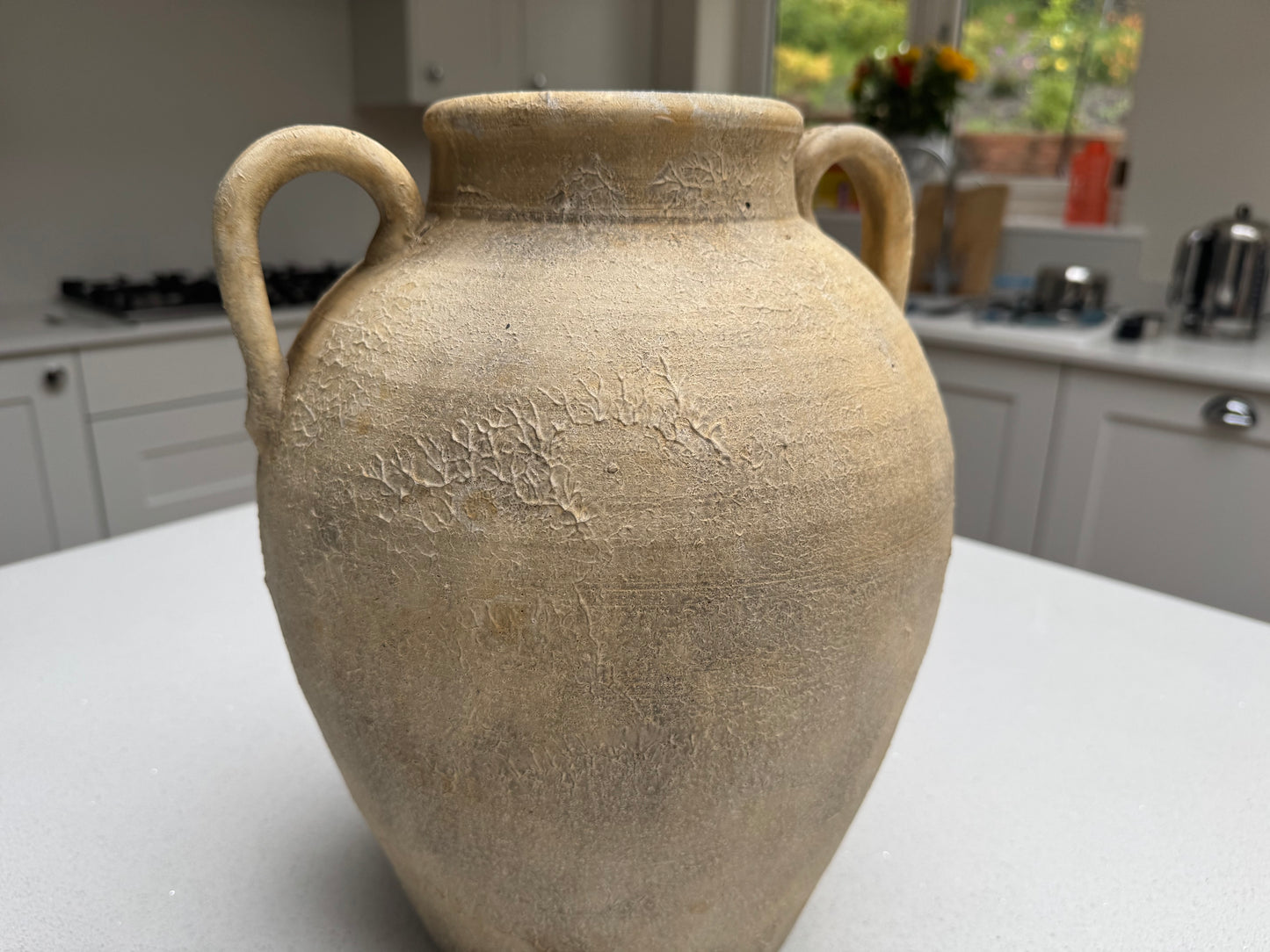 Large Rustic Terracotta Effect Amphora Vase 32cm