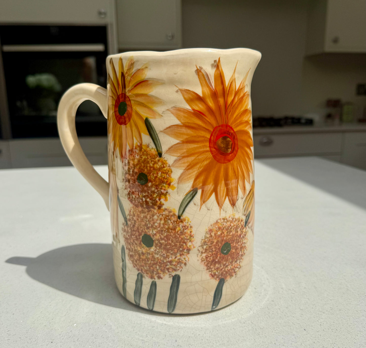 Medium Sunflower Ceramic Jug Vase 20cm
