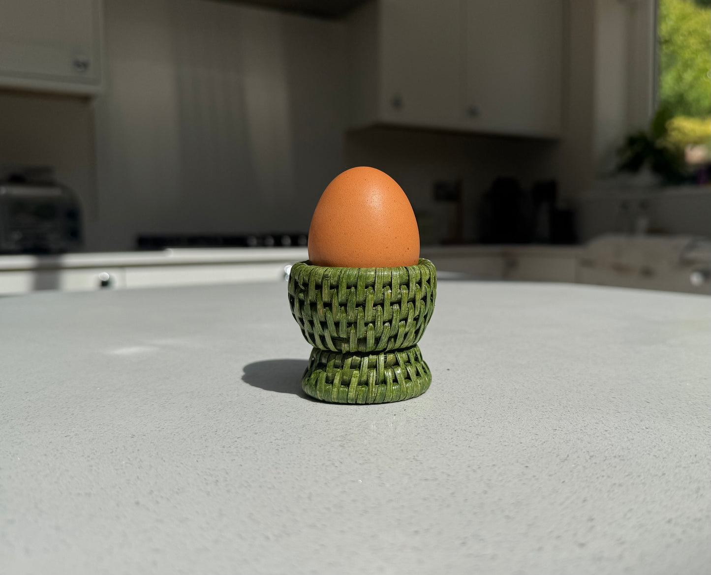 Rattan Egg Cup in Sage Green