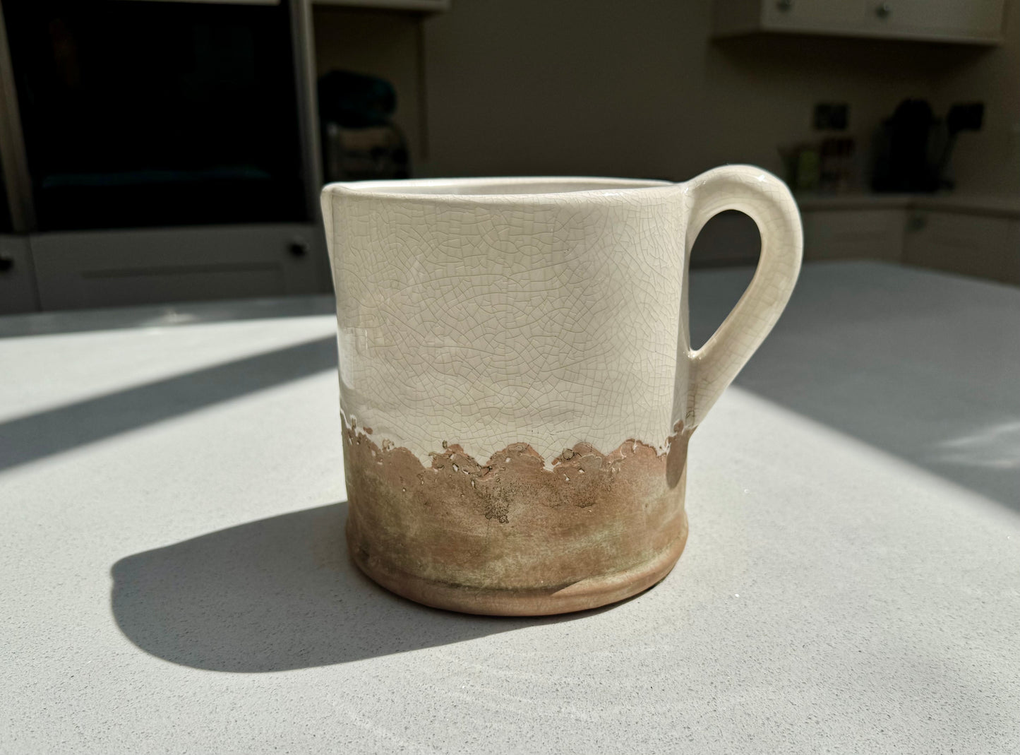 Ido Cream and Terracotta Ceramic Jug Vase 19cm