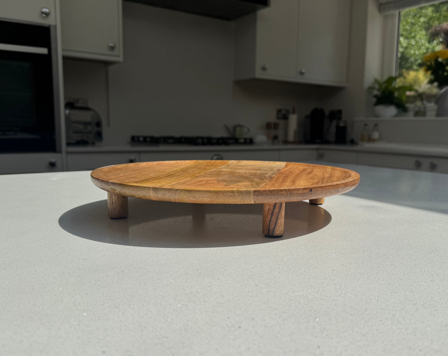 Alderley Round Wooden Footed Display Tray 35cm