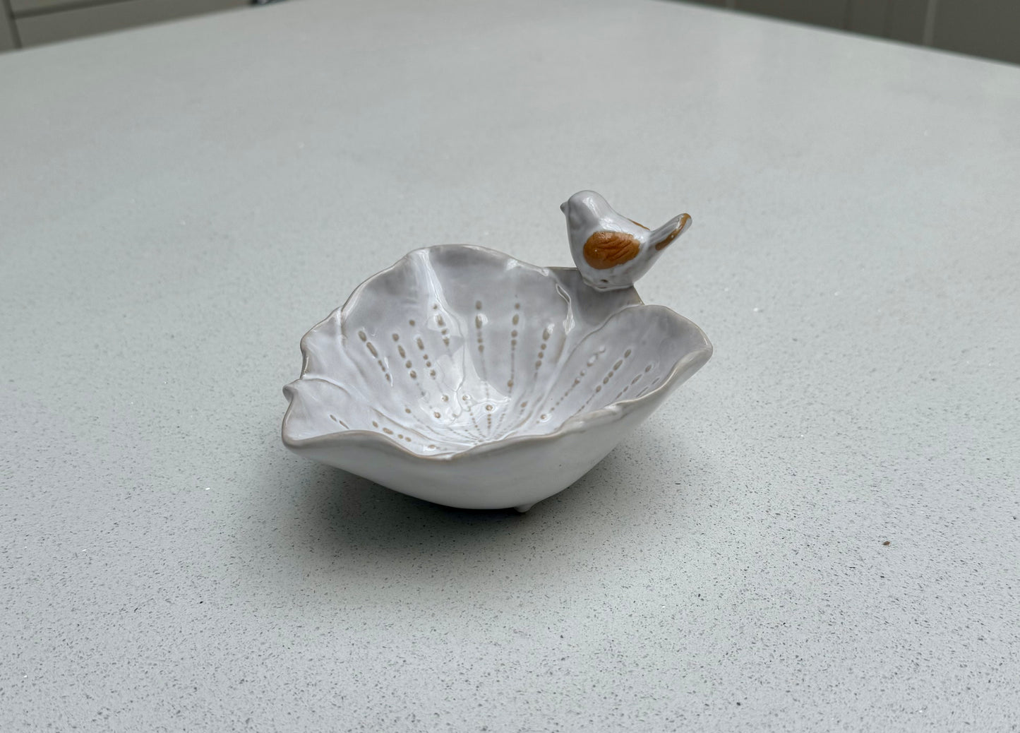 Meadow Song Bird & Flower Ceramic Trinket Dish – 15cm
