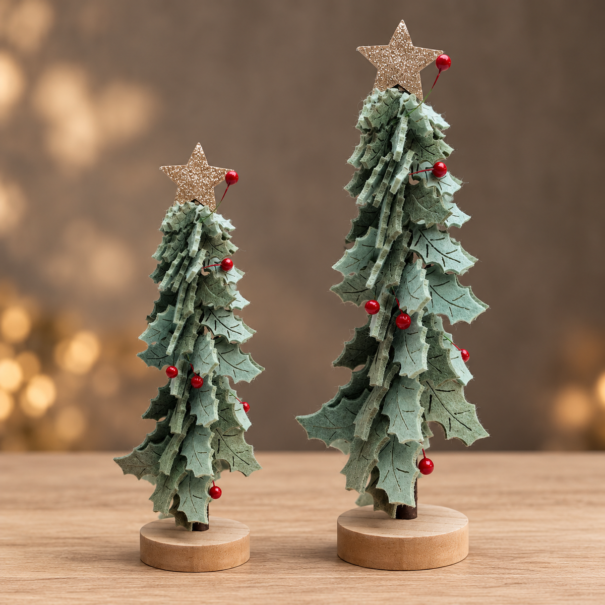 Felt Holly Christmas Tree with Star