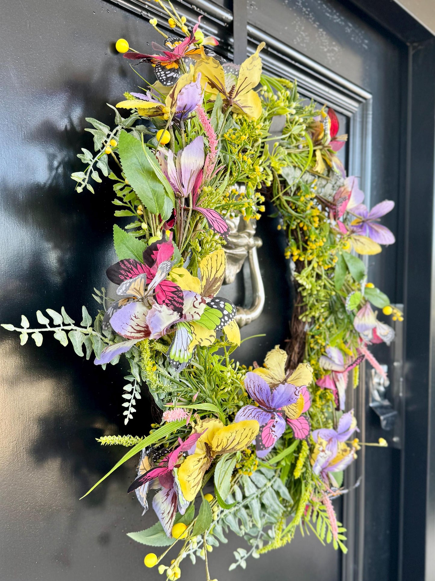 Easter Butterfly Floral Wreath - 60cm