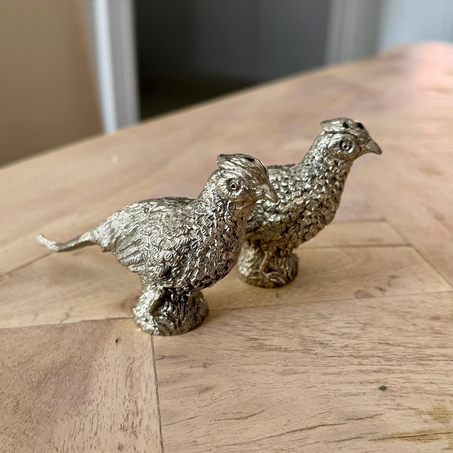 Pheasant Salt and Pepper Set in Pewter