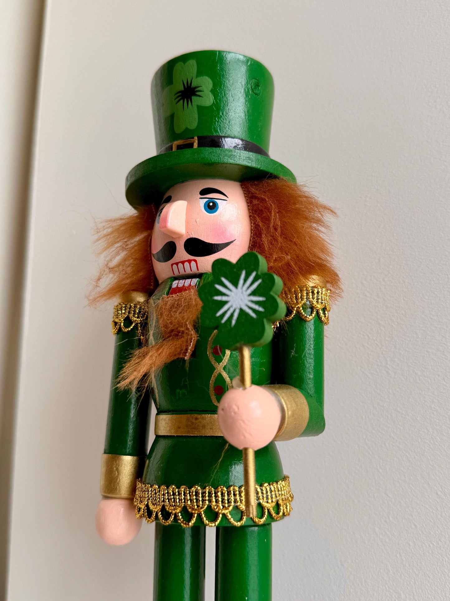 Hand Painted 30cm Green Irish Nutcracker