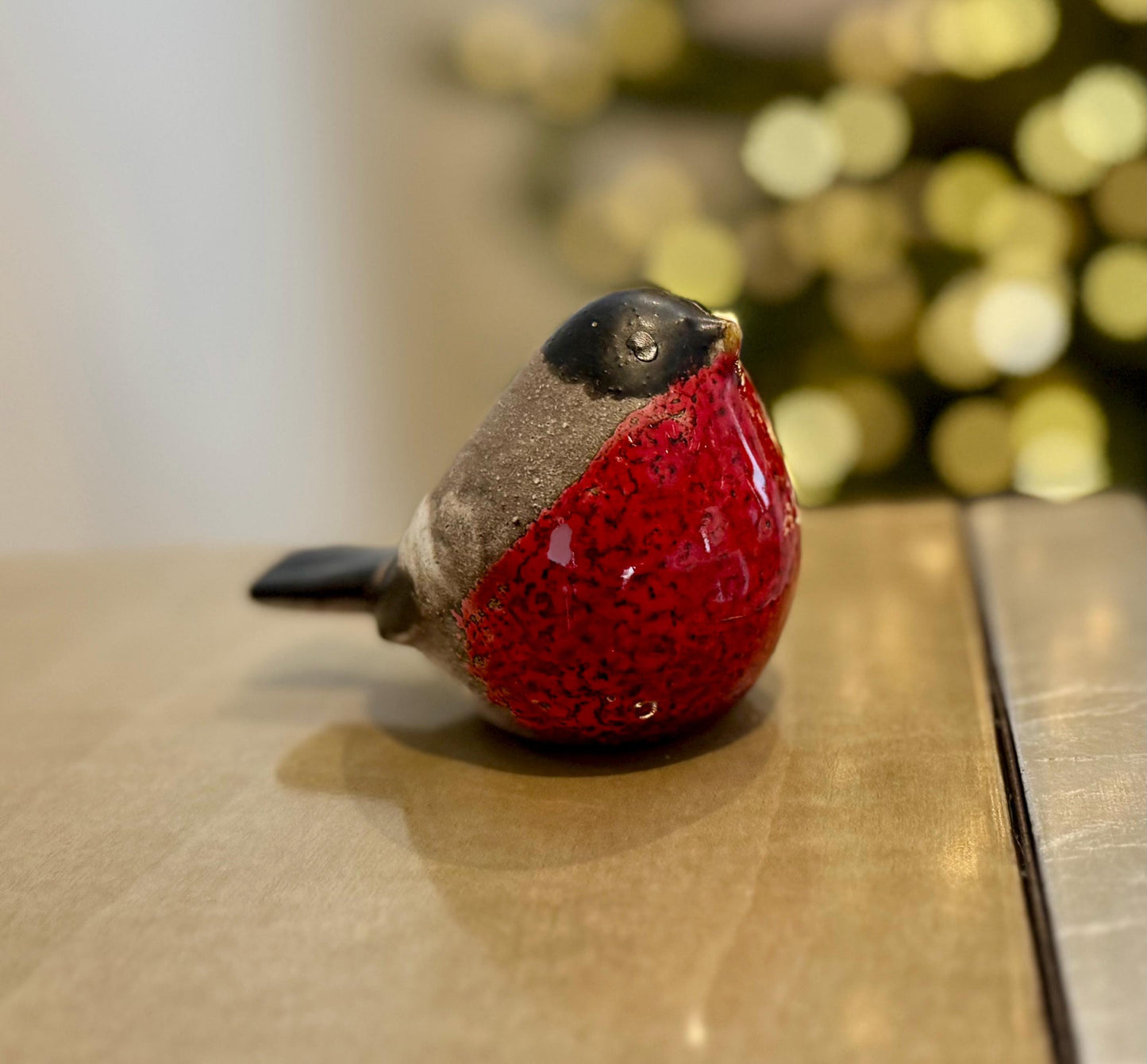 Ceramic Robin Ornament - 8cm Bird Decoration