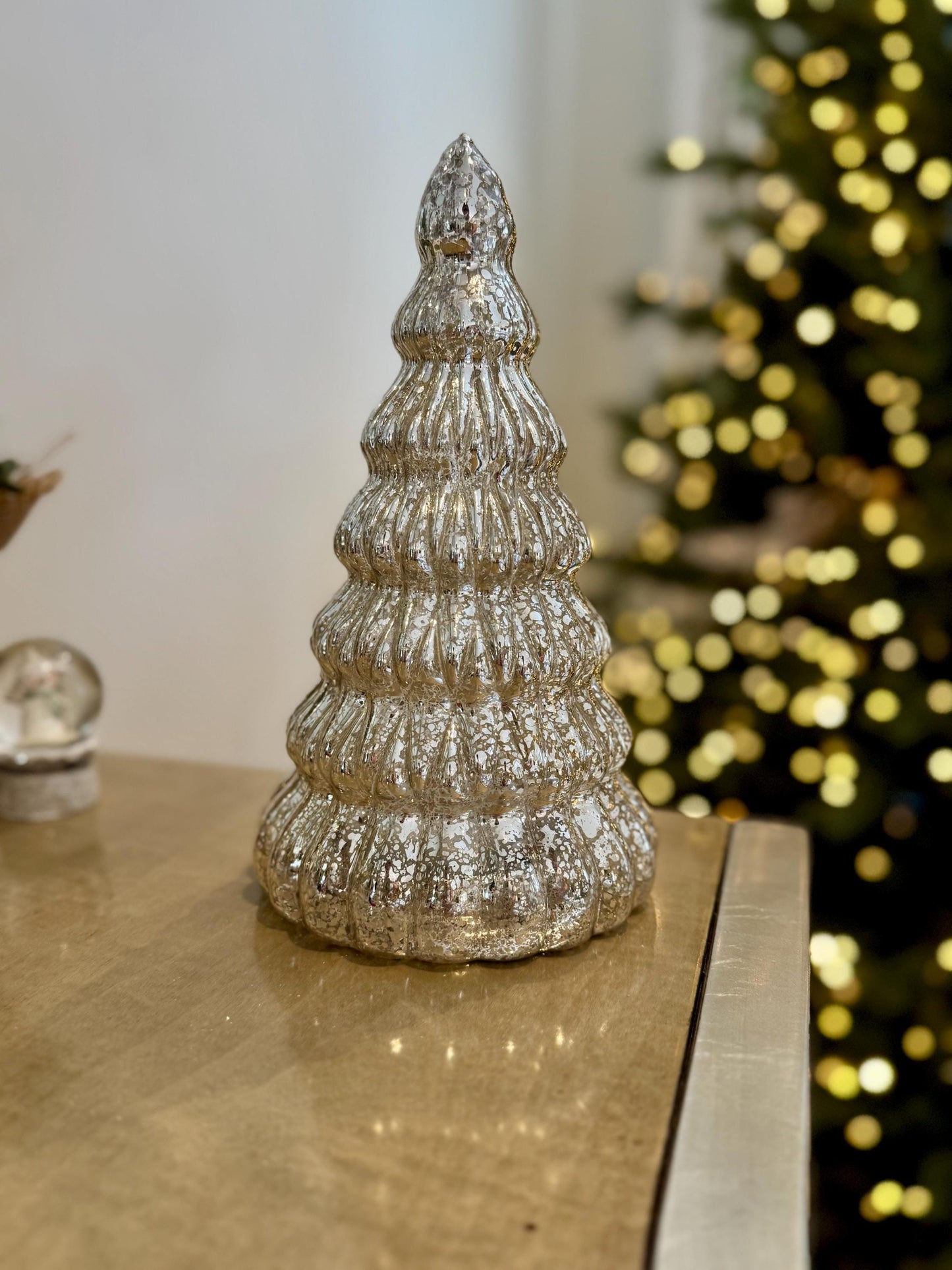 Mottled Glass Light Up Christmas Trees in Gold - Various Sizes
