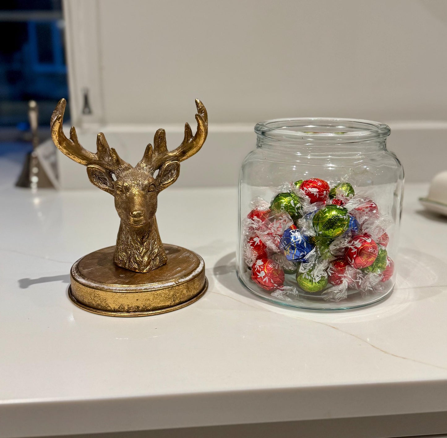 Stag Head Glass Jar