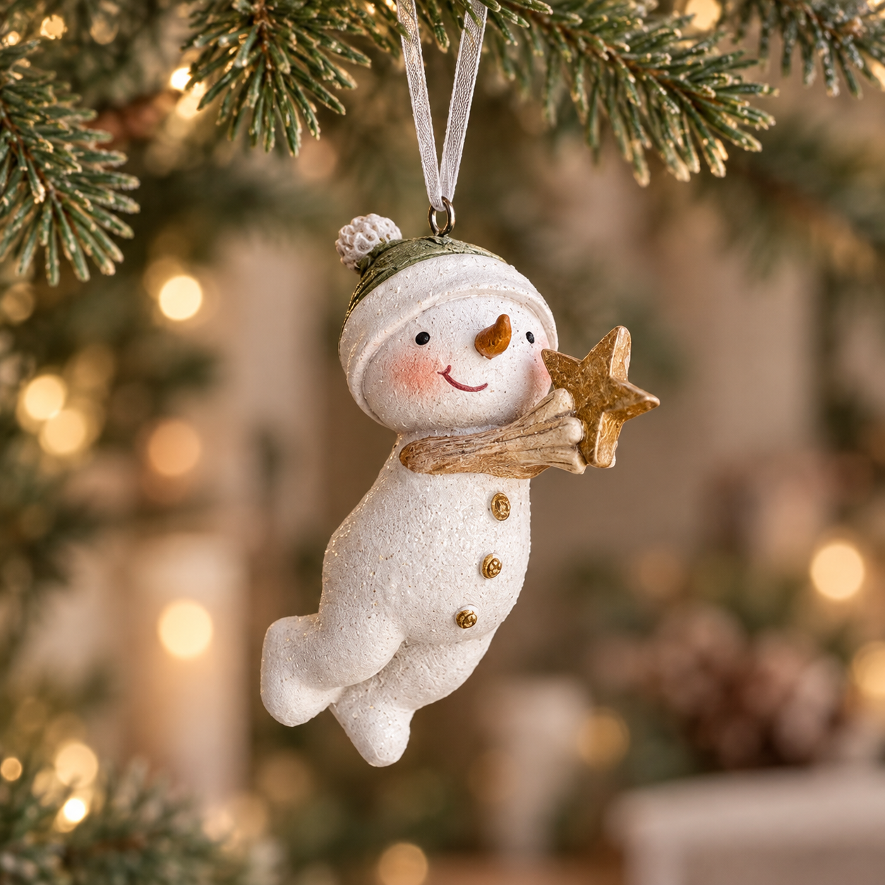 Mini Hand-Painted Snowmen Christmas Baubles – 7cm