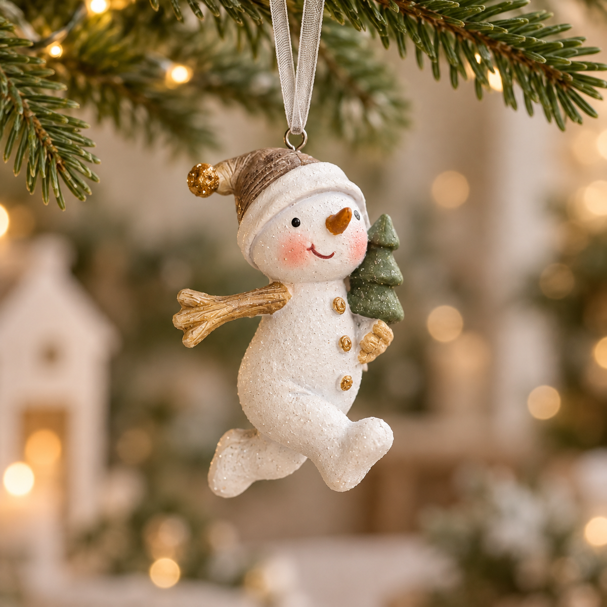 Mini Hand-Painted Snowmen Christmas Baubles – 7cm