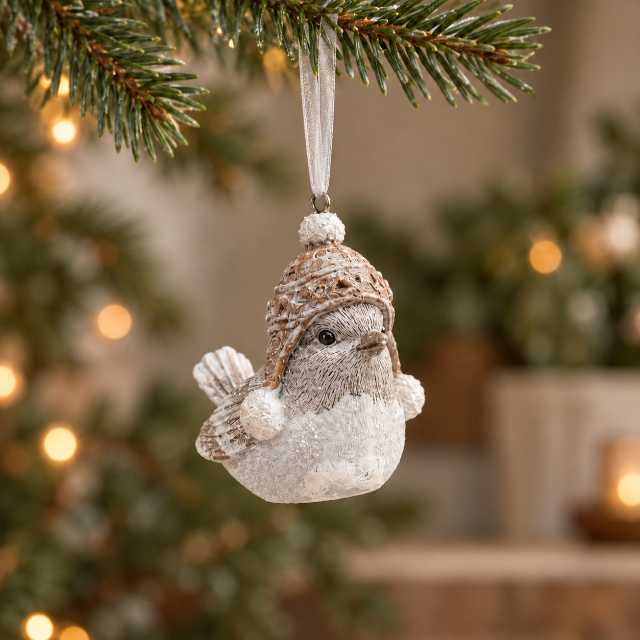Mini Festive Hanging Bird Christmas Baubles - Three Designs