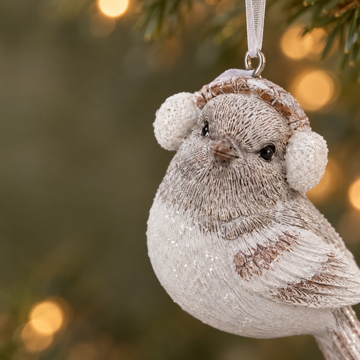 Mini Festive Hanging Bird Christmas Baubles - Three Designs