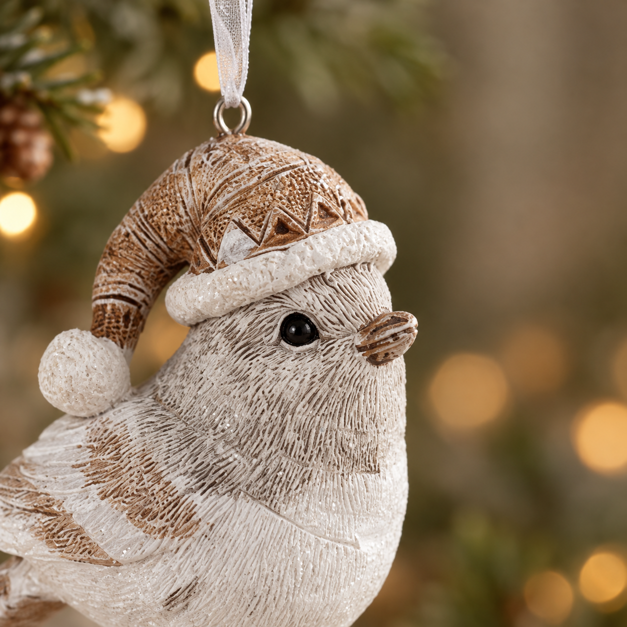 Mini Festive Hanging Bird Christmas Baubles - Three Designs