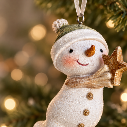 Mini Hand-Painted Snowmen Christmas Baubles – 7cm