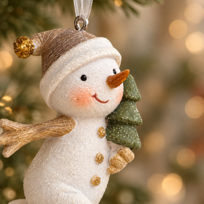 Mini Hand-Painted Snowmen Christmas Baubles – 7cm