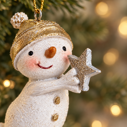 Mini Hand-Painted Snowmen Christmas Baubles – 7cm