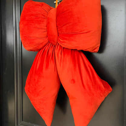 Burnt Orange Velvet Plush Bow – Various Sizes