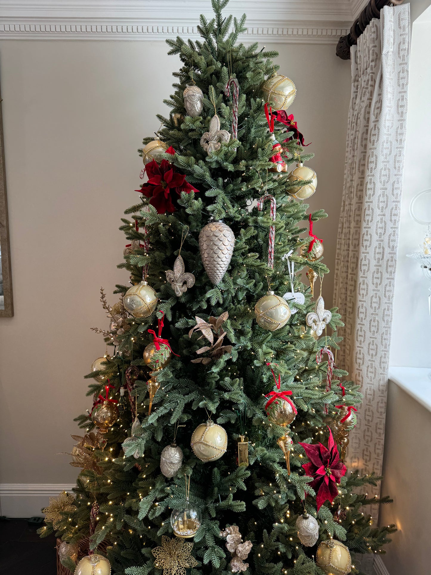Glass Champagne Pinecone Bauble