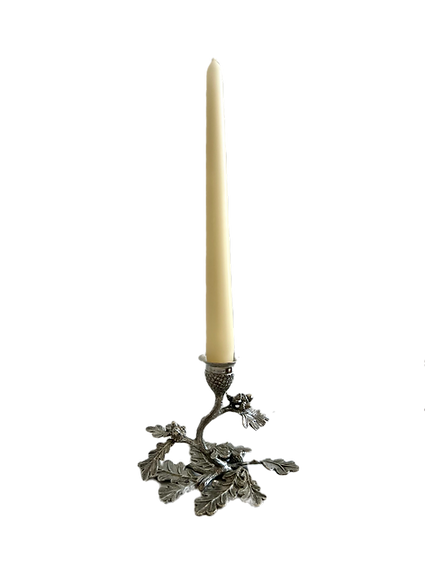 Oak Tree Candle Holder In Pewter