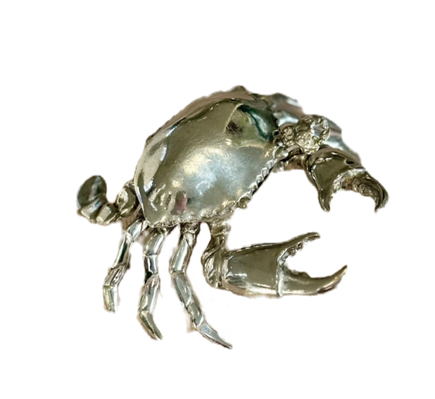 Krabbensalztopf mit Löffel