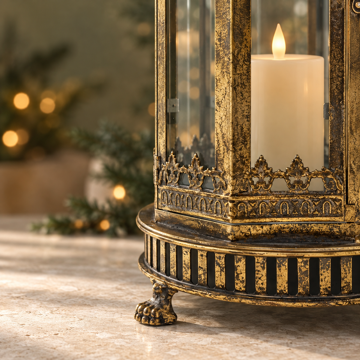 Ashbourne Extra Large Antique Gold Lantern – 61cm