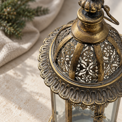 Ashbourne Extra Large Antique Gold Lantern – 61cm