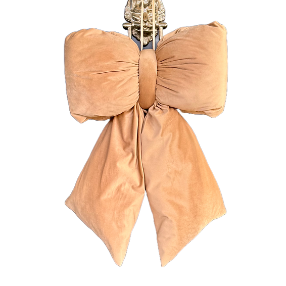 Elegant Plush Bow in Biscuit – Extra Large, Large, Medium – Extra Large (55cm)
