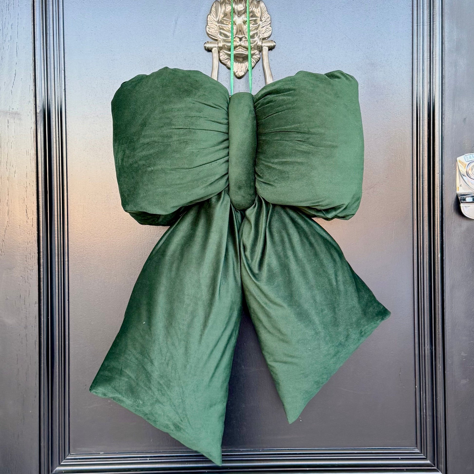 Bottle Green Velvet Bow