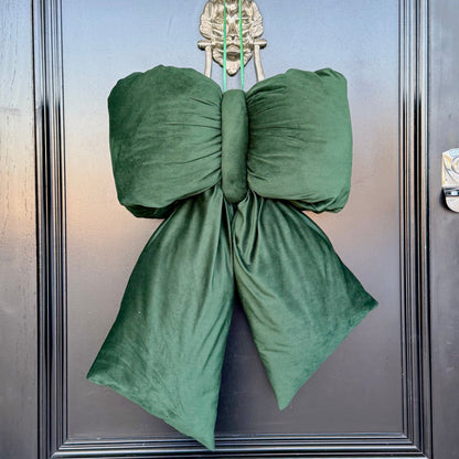 Bottle Green Velvet Bow