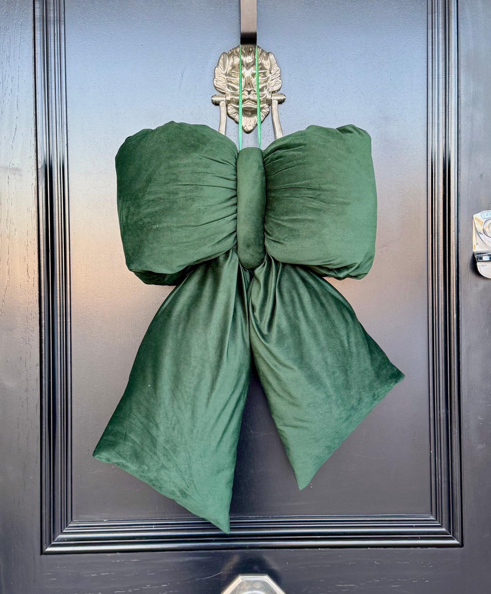 Bottle Green Velvet Bow