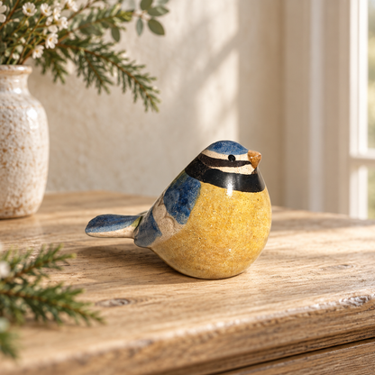 Ceramic Blue Tit Ornament, 7cm
