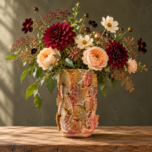 Autumn Leaves Ceramic Vase – 22cm