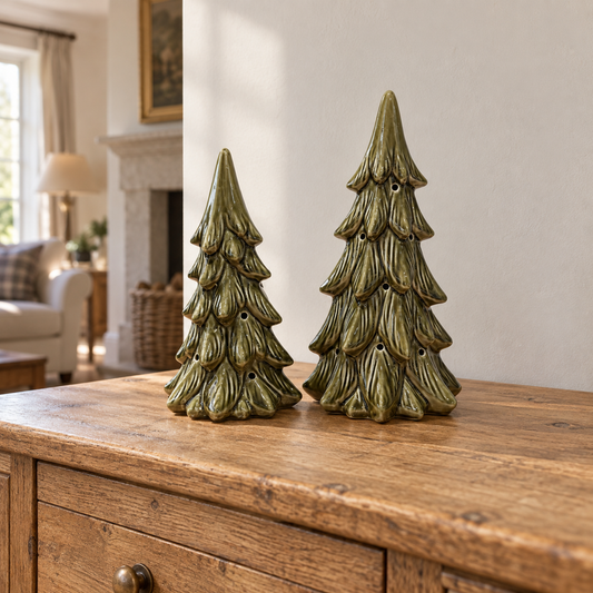 Green Ceramic Light-Up Christmas Tree – Medium & Large