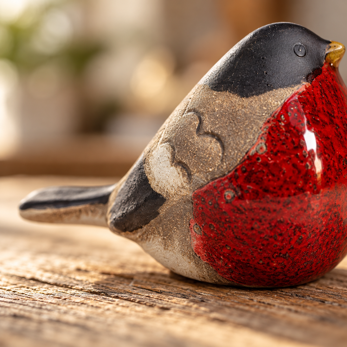 Ceramic Robin Ornament – 8cm Bird Decoration