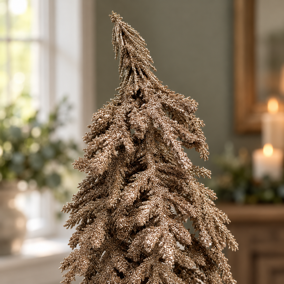 Gold Metal Leaf Christmas Tree – 37cm