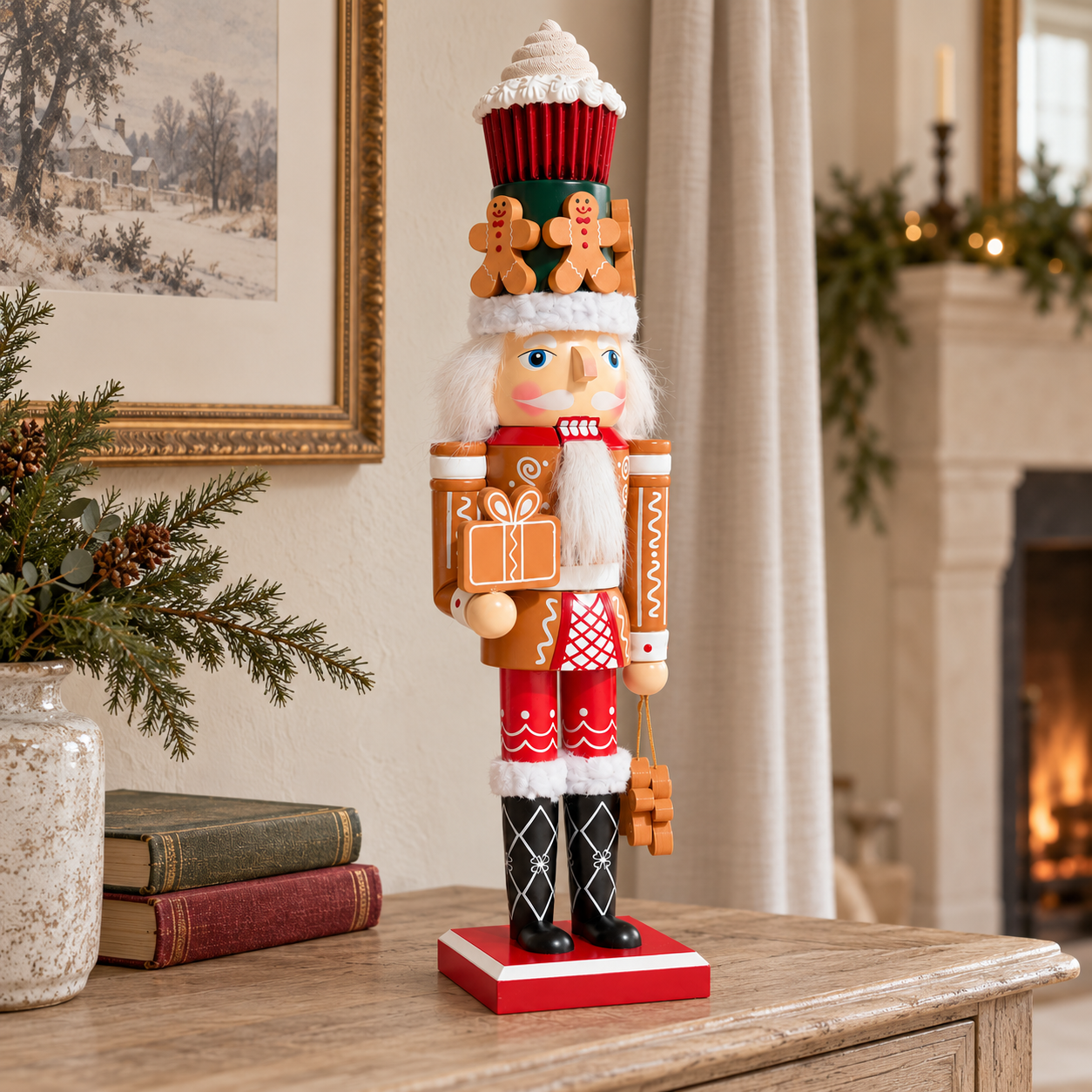 The Gingerbread Baker – Handmade Wooden Christmas Nutcracker, 36cm