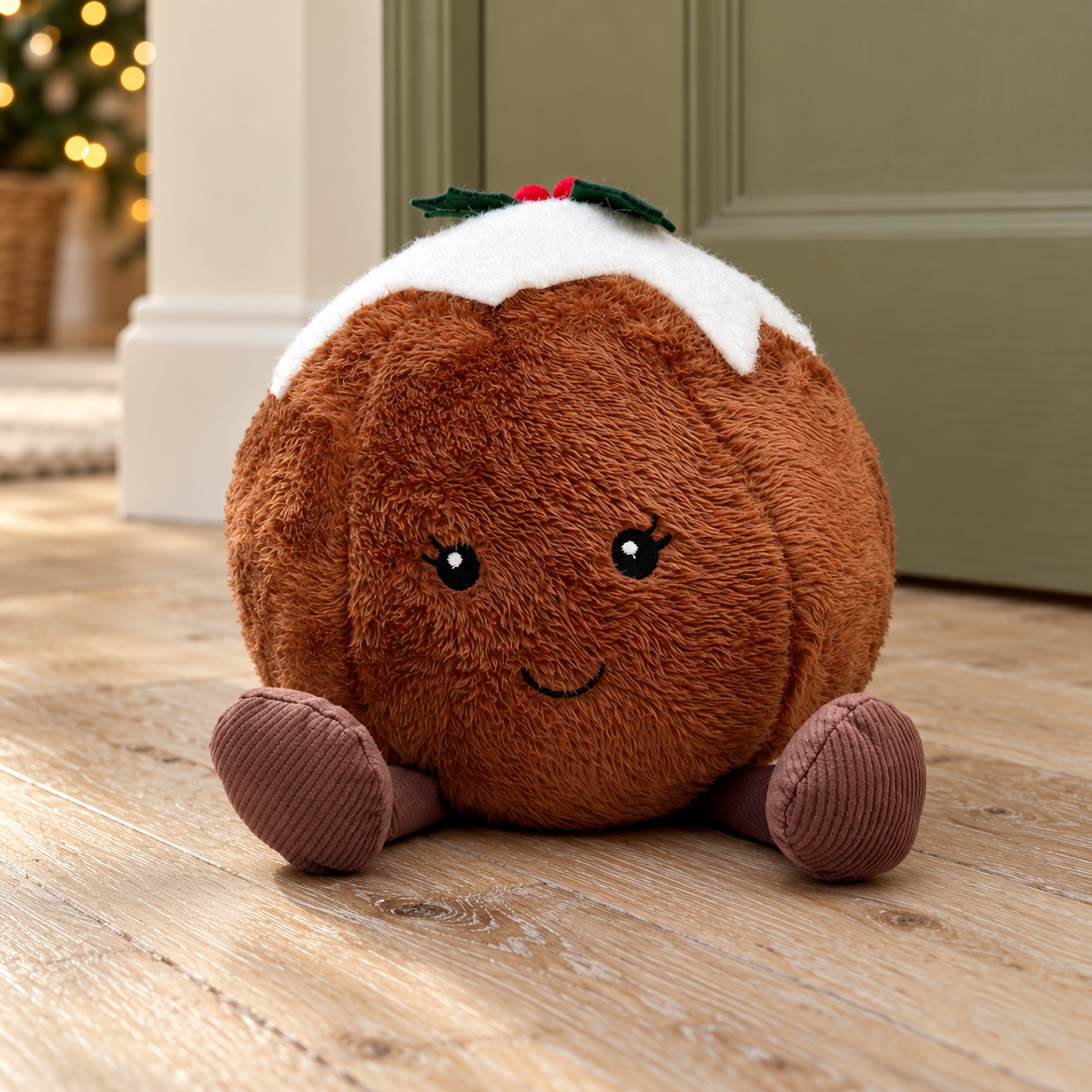 Plush Christmas Pudding Doorstop 28cm
